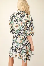 Noelle Navy 3/4 Sleeve Shirt Dress
