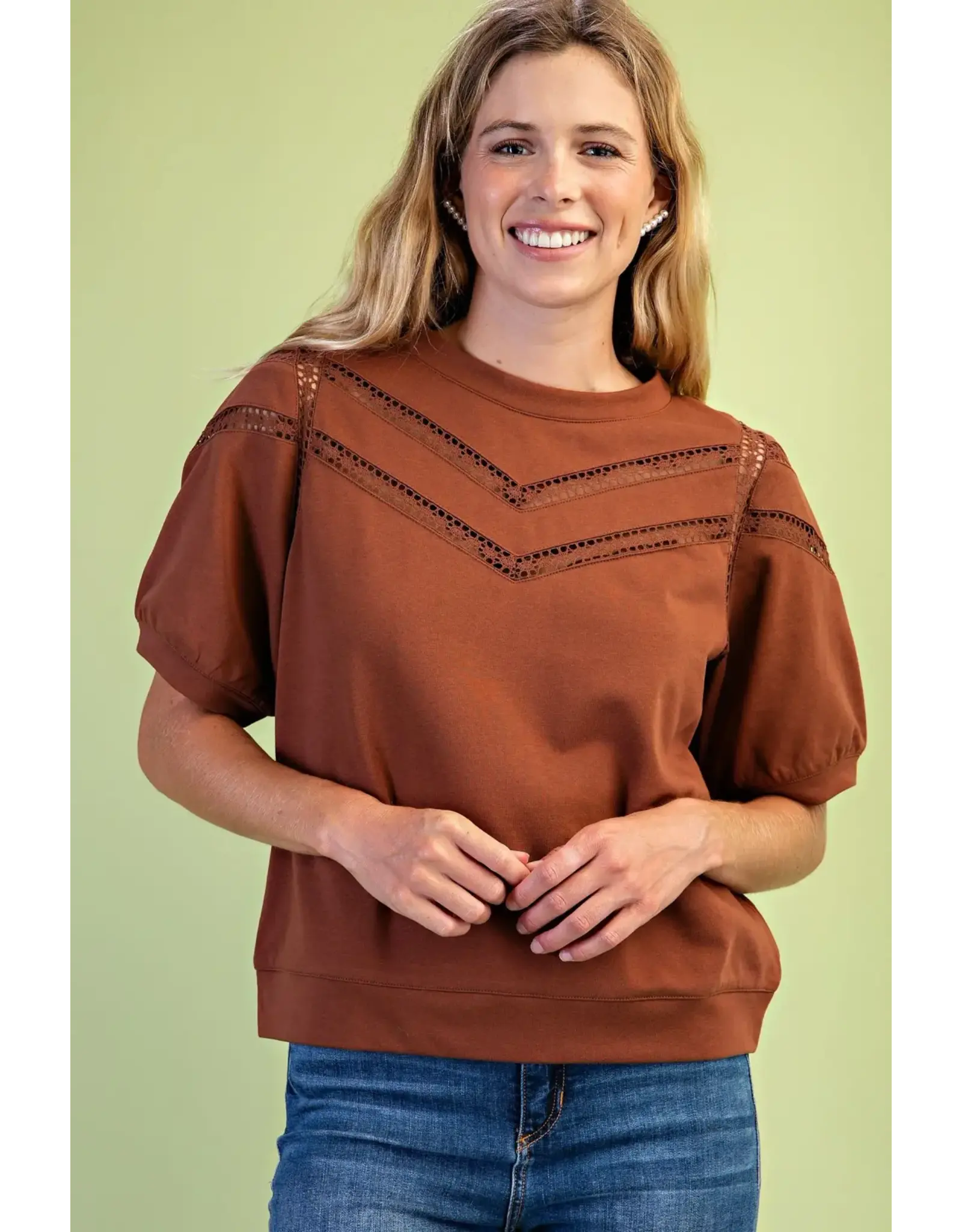 Noreen Lace Cut-Out Sweatshirt