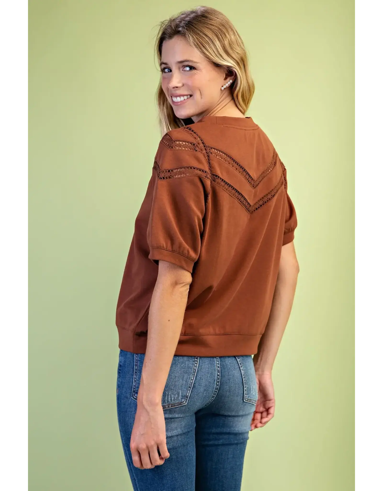 Noreen Lace Cut-Out Sweatshirt