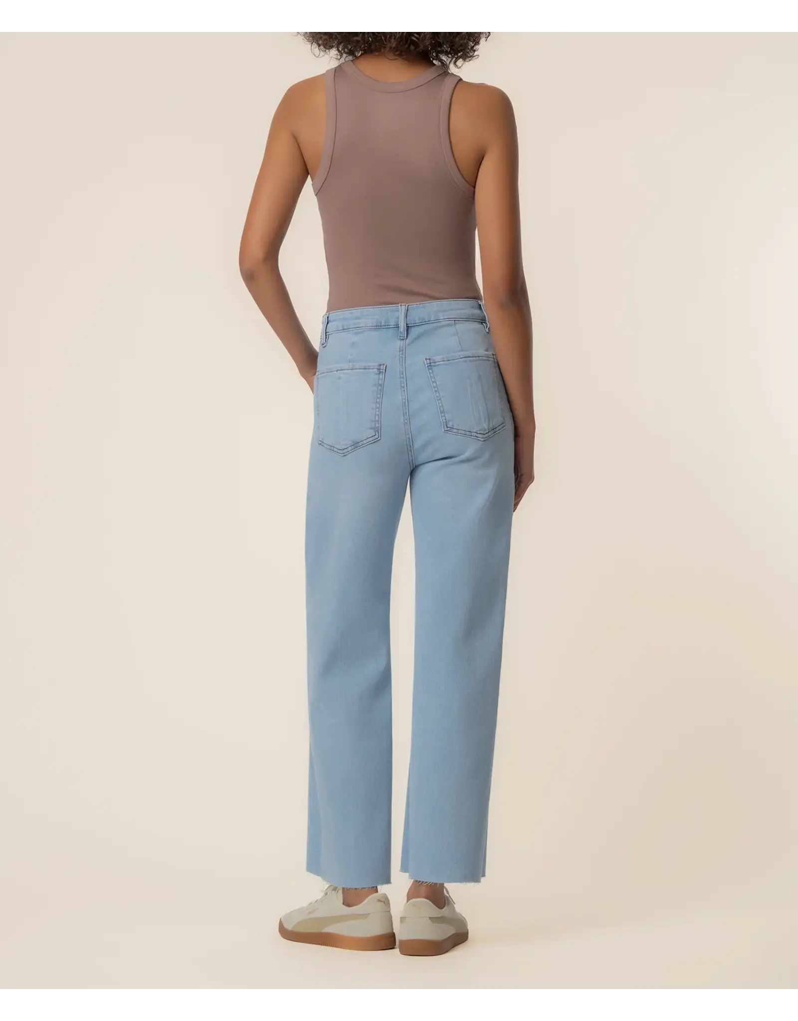 Kut from the Kloth / STS Blue KUT Meg High Rise Wide Leg Patch Pockets Tone Light Base