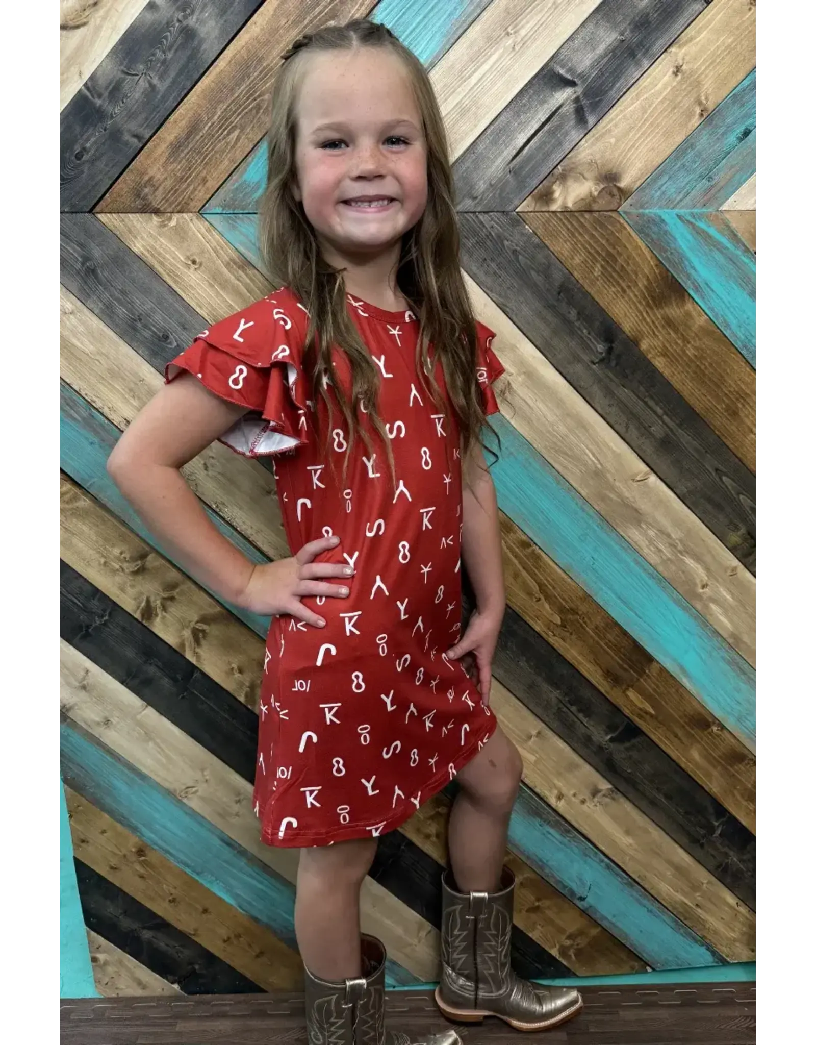Mini Ranch Stamped Red Dress