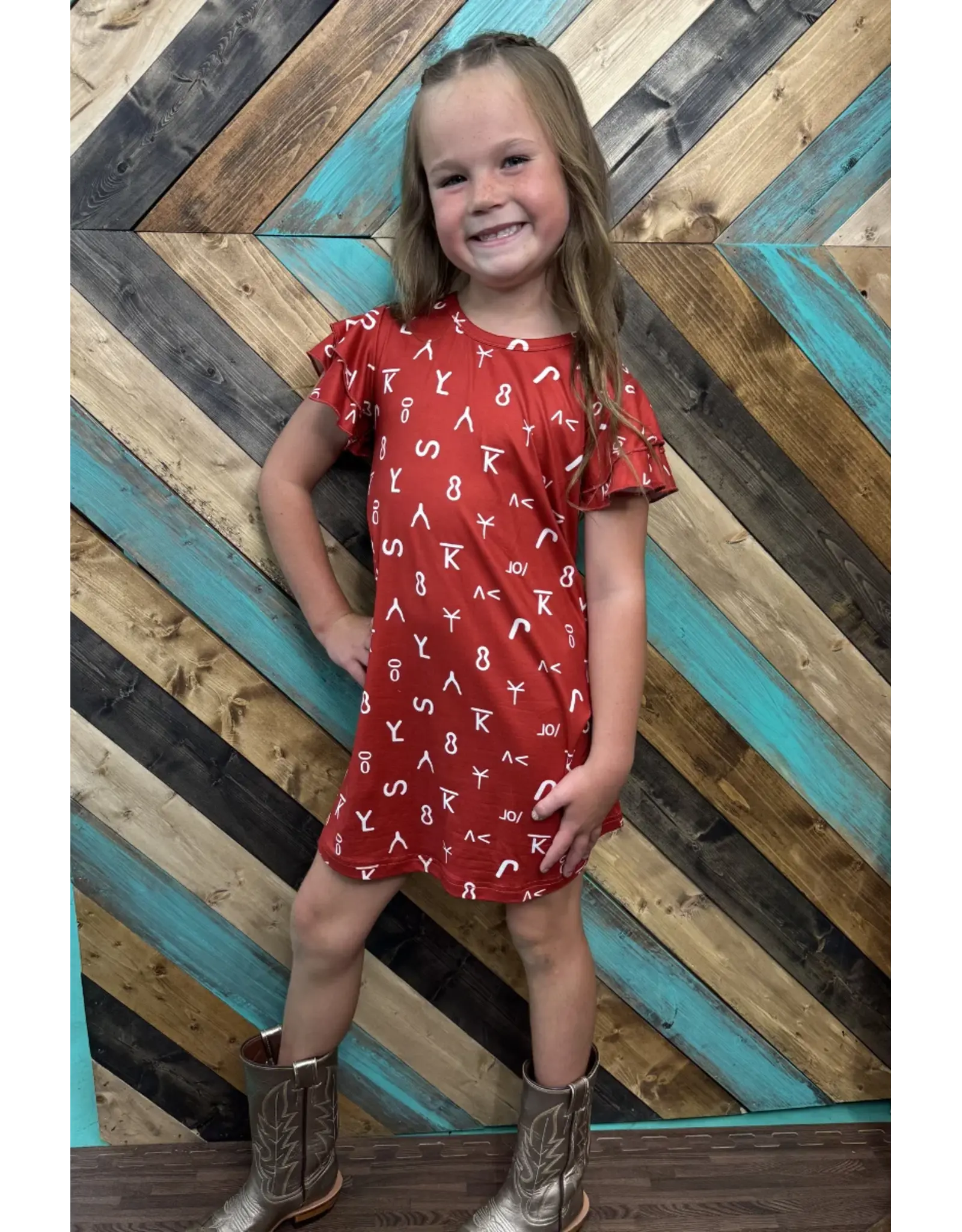 Mini Ranch Stamped Red Dress
