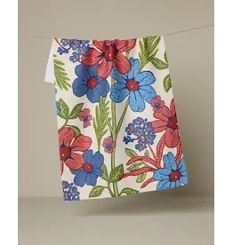 Geometry Plaid Floral Tea Towel