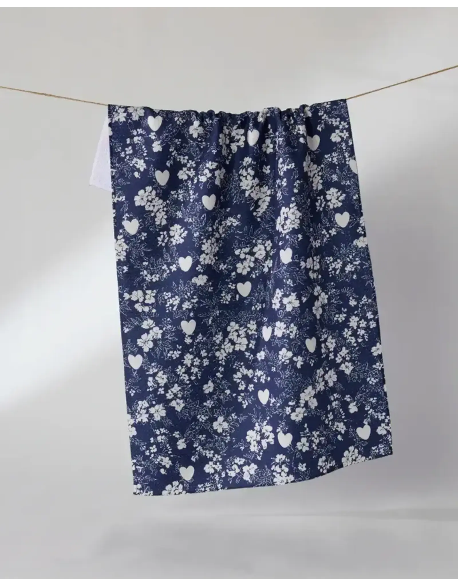 Geometry Midnight Posy Tea Towel