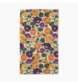 Geometry Nasturtium Garden Tea Towel