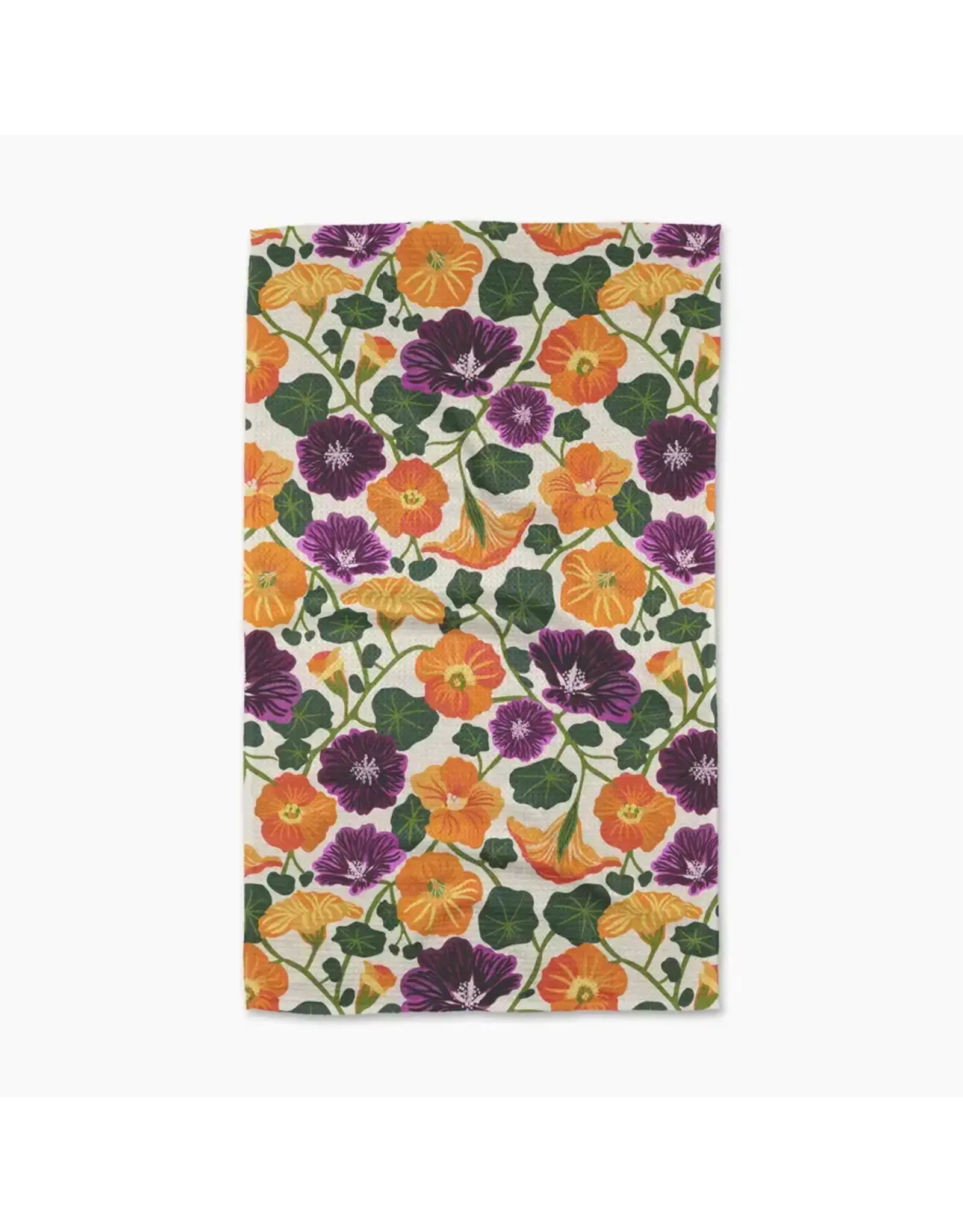 Geometry Nasturtium Garden Tea Towel
