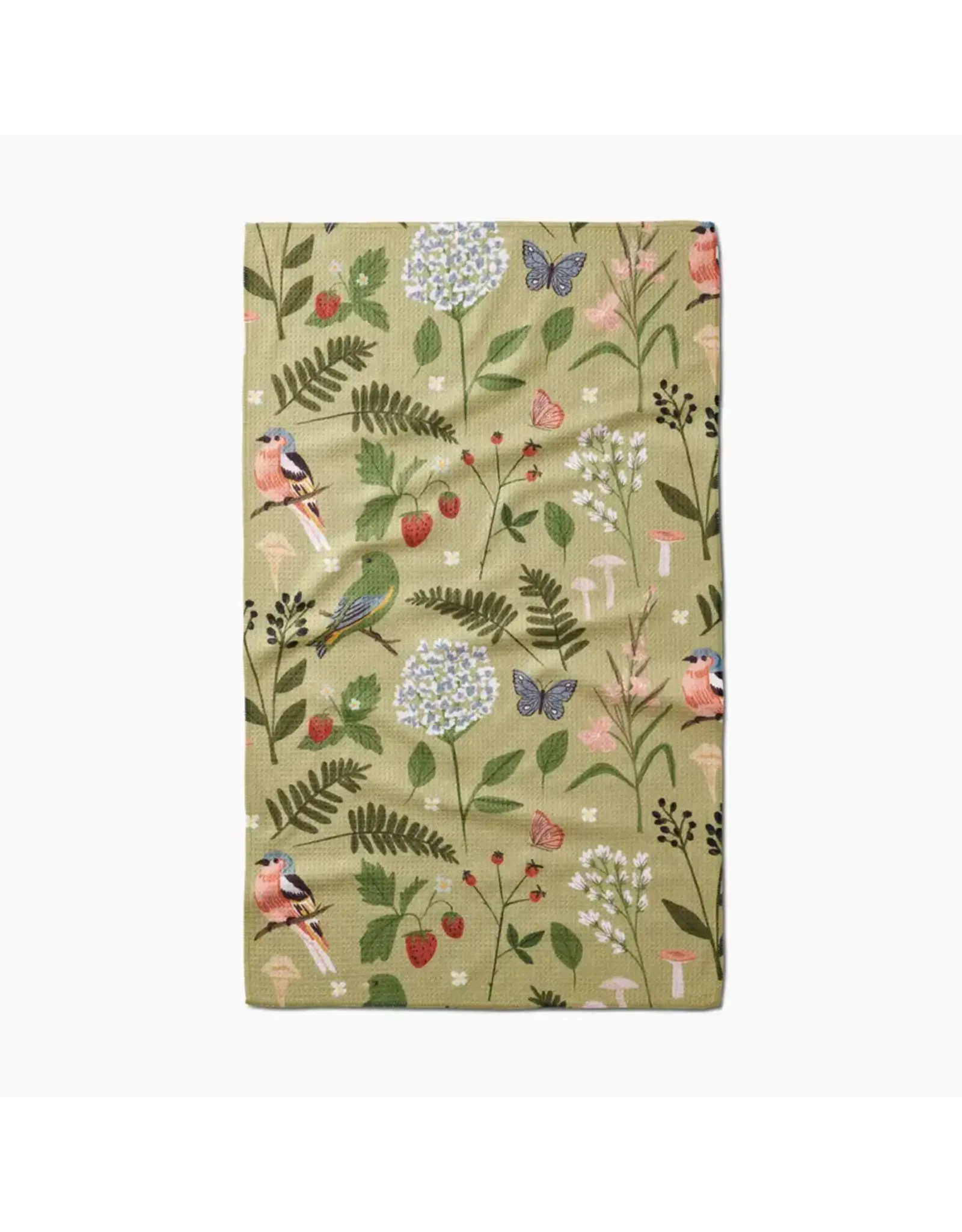 Geometry Good Green Earth Tea Towel