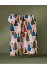 Geometry Snowdrift Pines Tea Towel