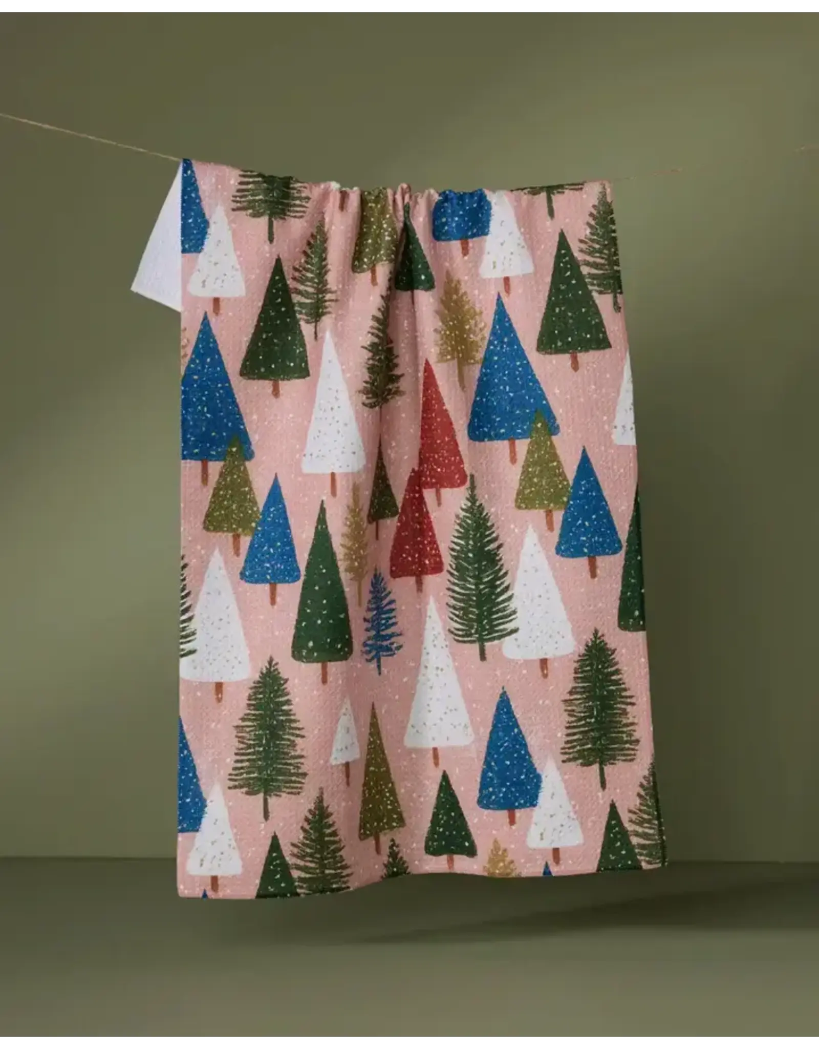 Geometry Snowdrift Pines Tea Towel