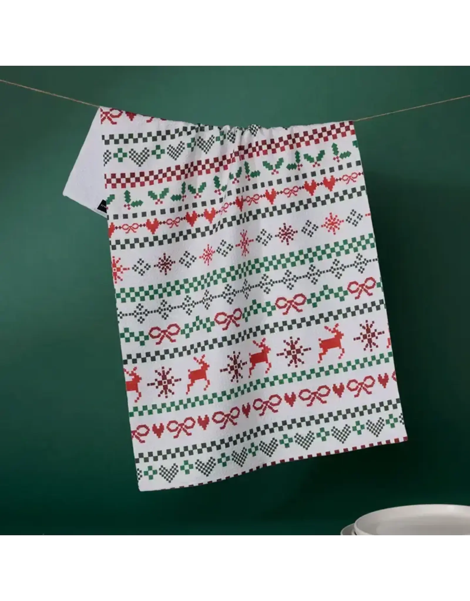 Geometry Ugly Sweater Day Tea Towel