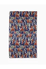 Geometry Parading Cats Tea Towel