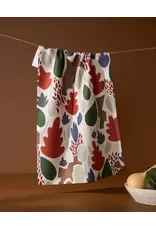 Geometry Cut Paper Leaves Cream Tea Towel