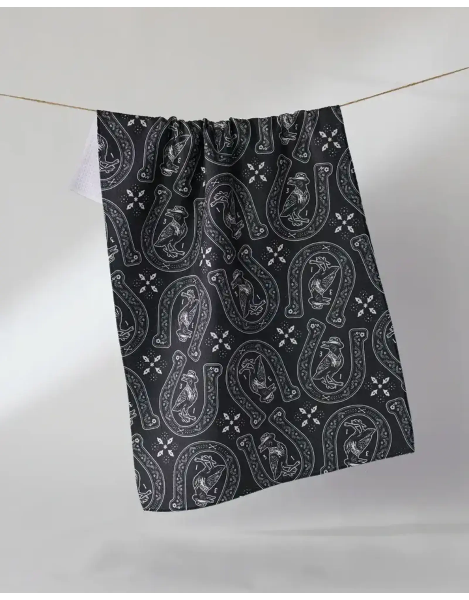 Geometry Lucky  Crow Tea Towel