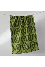 Geometry Lucky Crow Tea  Towel Green