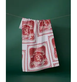 Geometry Cowboy Christmas Tea Towel