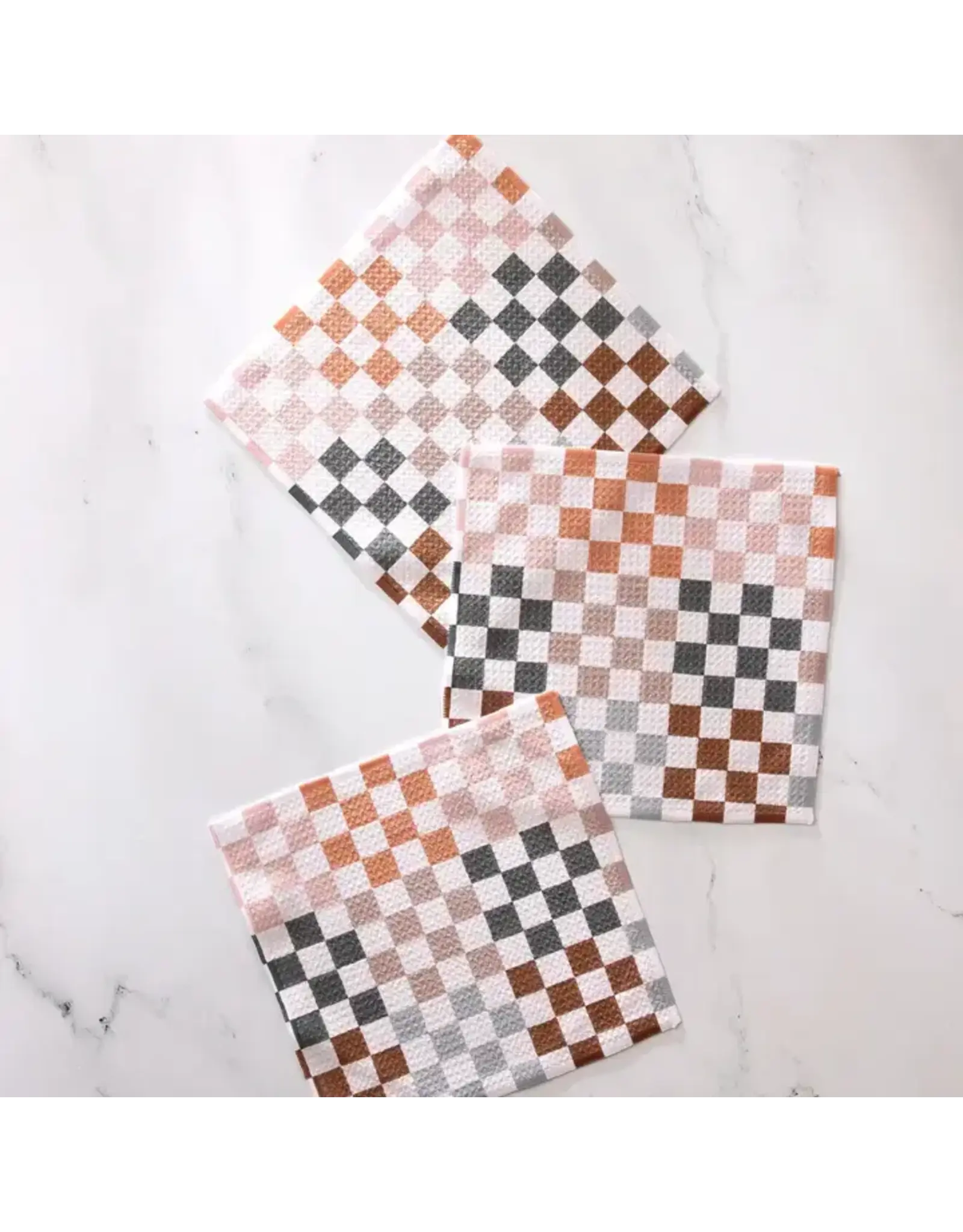 Geometry Autumn Checkers Dishcloth Set