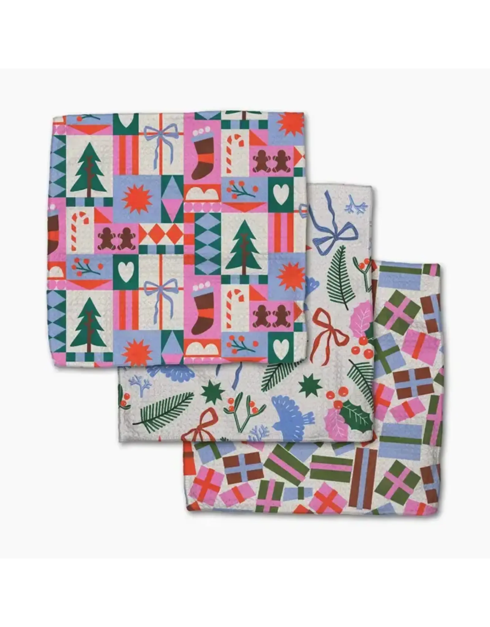 Geometry Festive Cheer Dishcloth Set