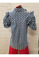 Nori Blue Denim Floral Embroidered Shirt