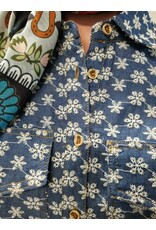 Nori Blue Denim Floral Embroidered Shirt