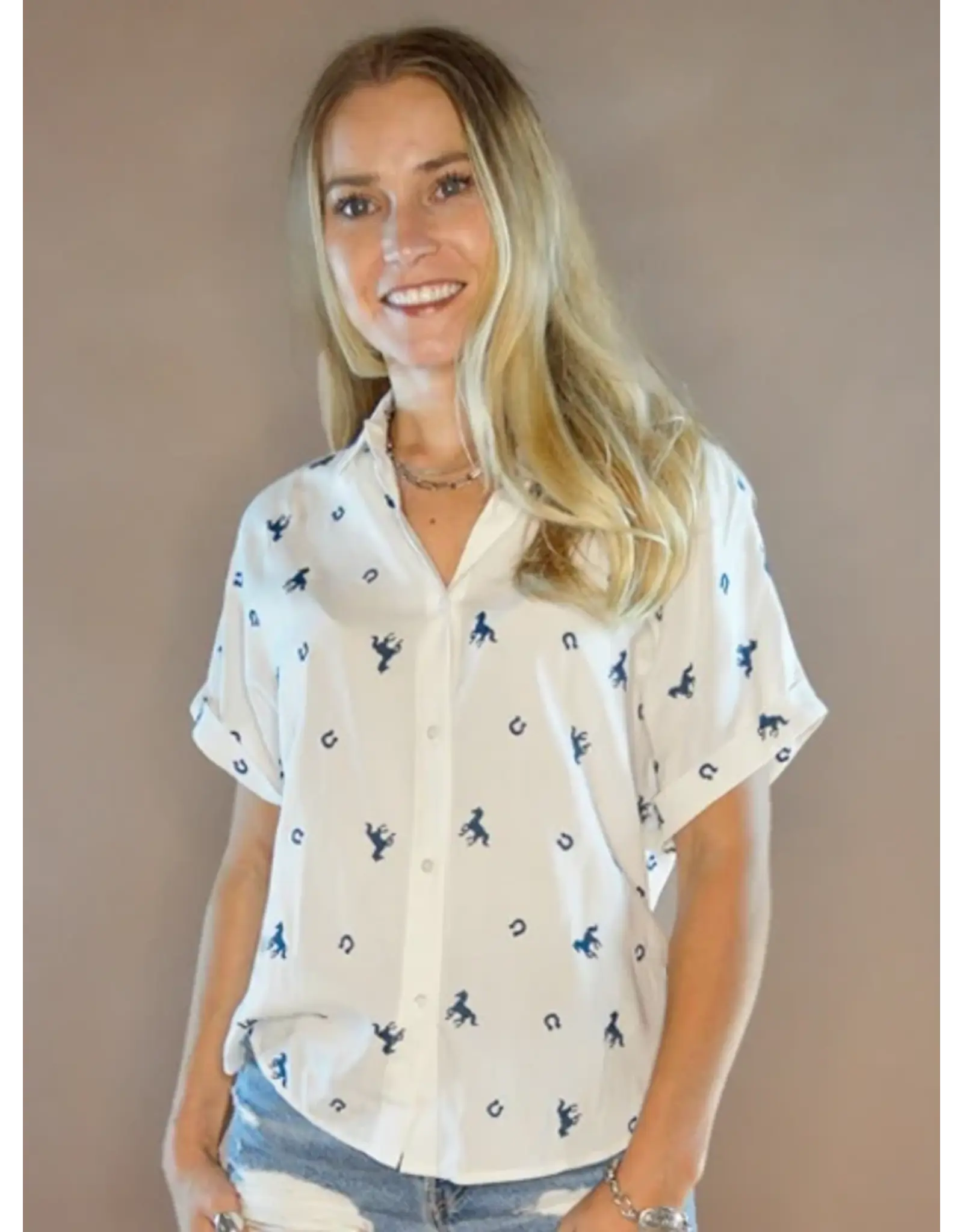Wild & Lucky Blue Camp Shirt
