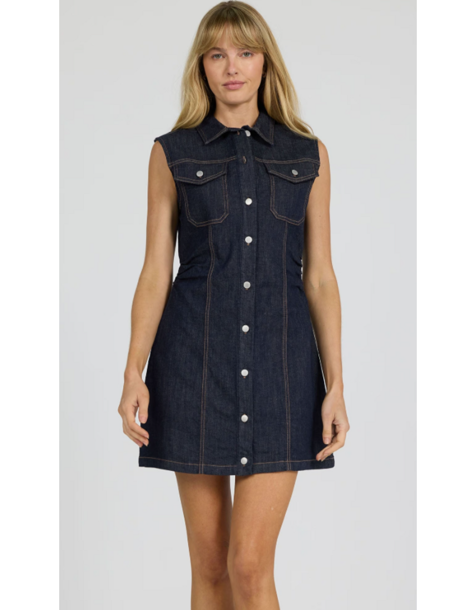 Dear John Denim Dear John Saira Sleeveless Mini Dress Dark Denim