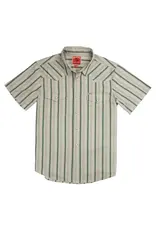 Sendero  Wyatt Pearl Snap Short Sleeve Print Shirt Horseshoe Stripe