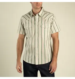 Sendero  Wyatt Pearl Snap Short Sleeve Print Shirt Horseshoe Stripe