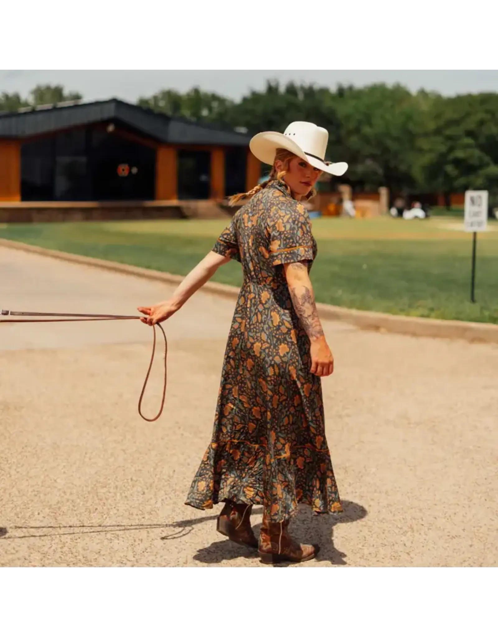 Sendero La Dahlia Dress Copper Floral