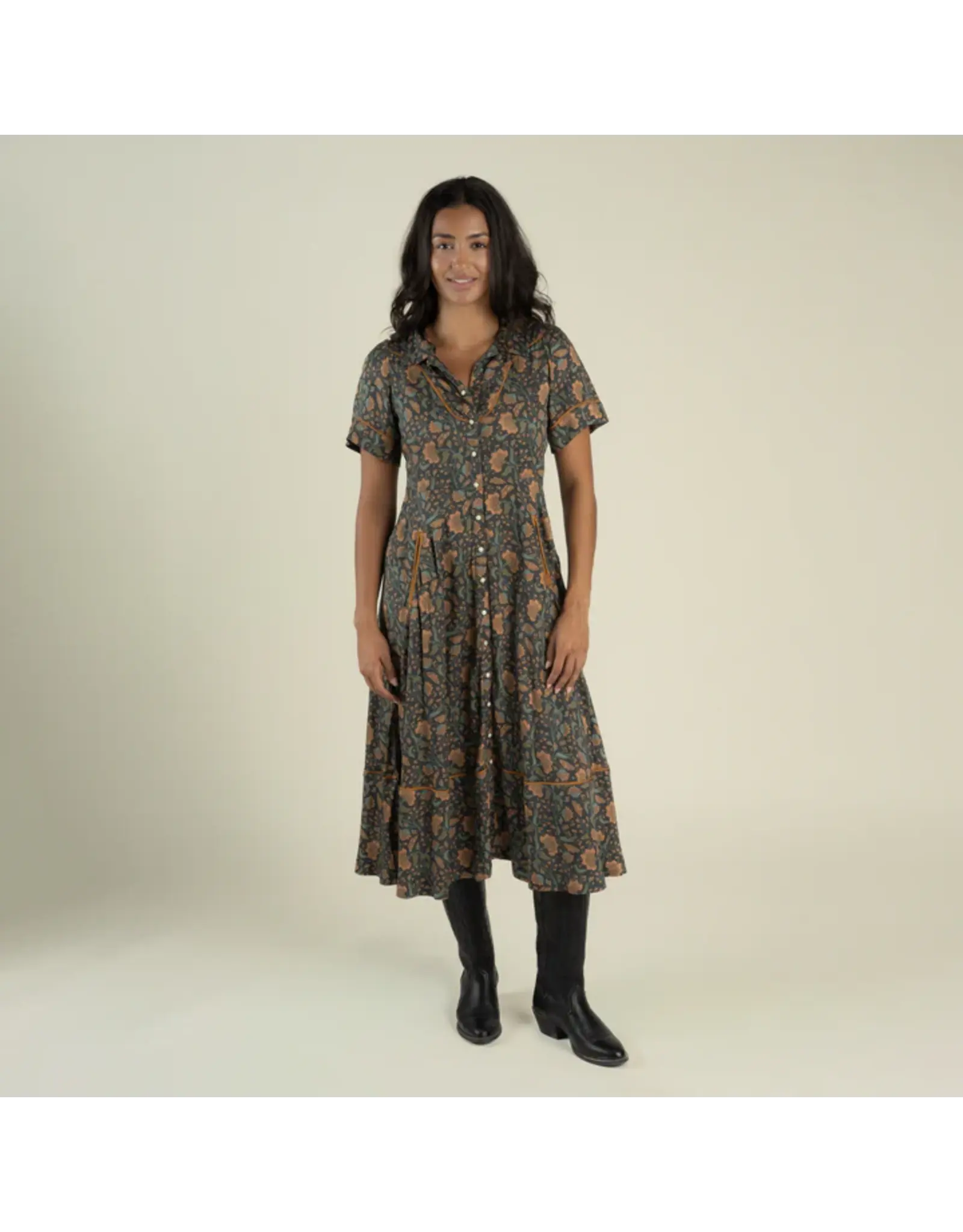Sendero La Dahlia Dress Copper Floral