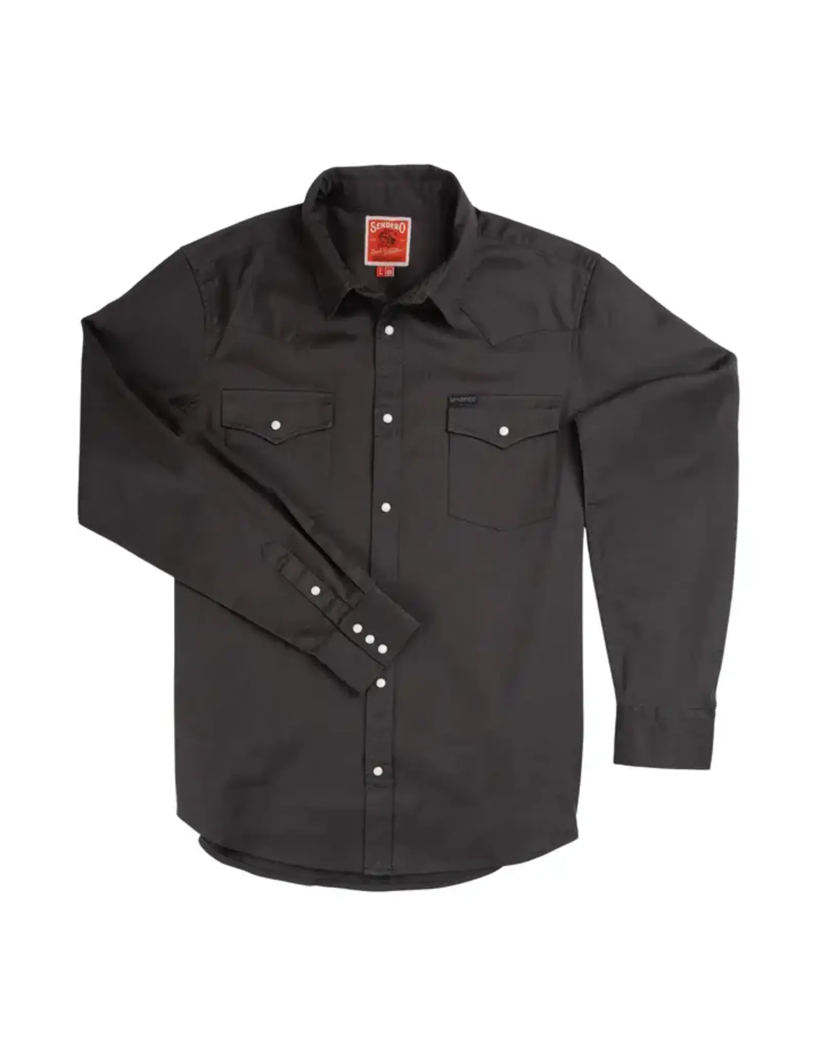 The Wyatt Pearl Snap Long Sleeve Solid Shirt Basalt