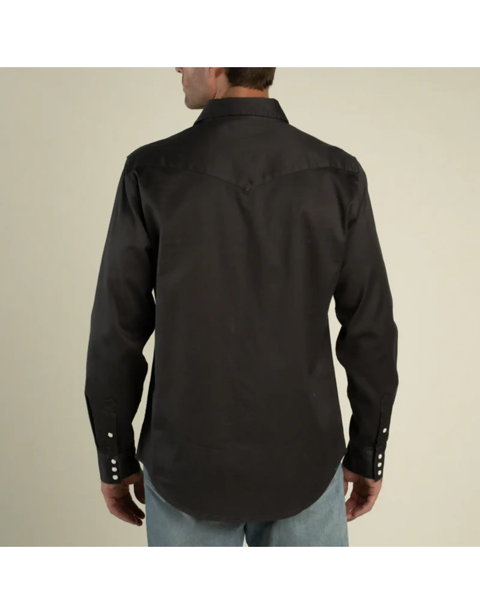 The Wyatt Pearl Snap Long Sleeve Solid Shirt Basalt