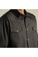 The Wyatt Pearl Snap Long Sleeve Solid Shirt Basalt