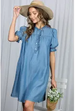 Natallie Ruffle Detail Tencel Dress