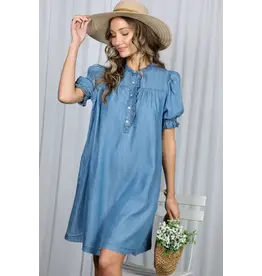 Natallie Ruffle Detail Tencel Dress