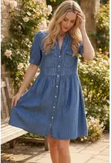 Nerissa Tencel Pearl Snap Dress