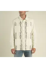 Caballero Guayabera Long Sleeve Shirt Guitar Stripe Cream