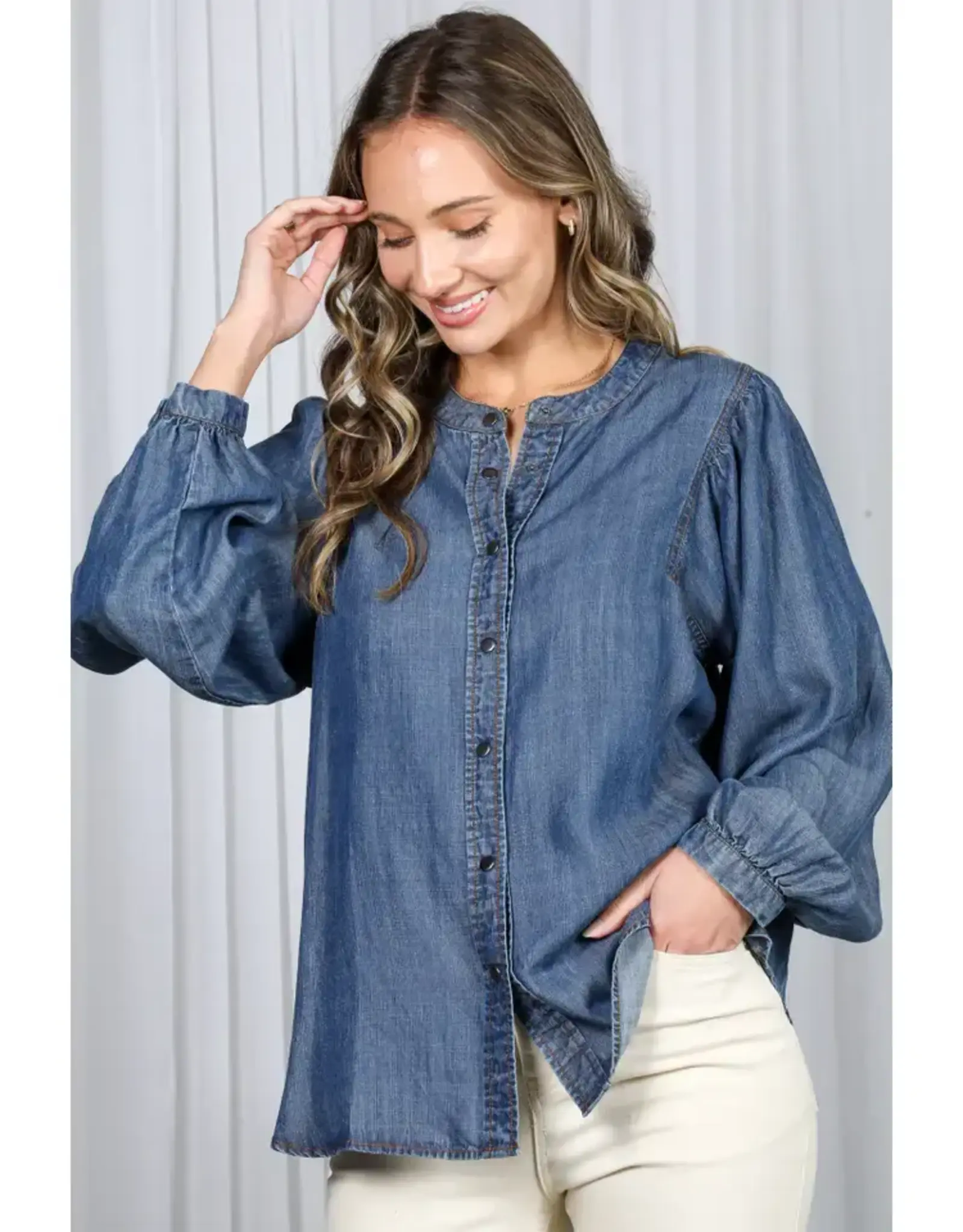 Nanette Tencel Denim Long Sleeve Shirt