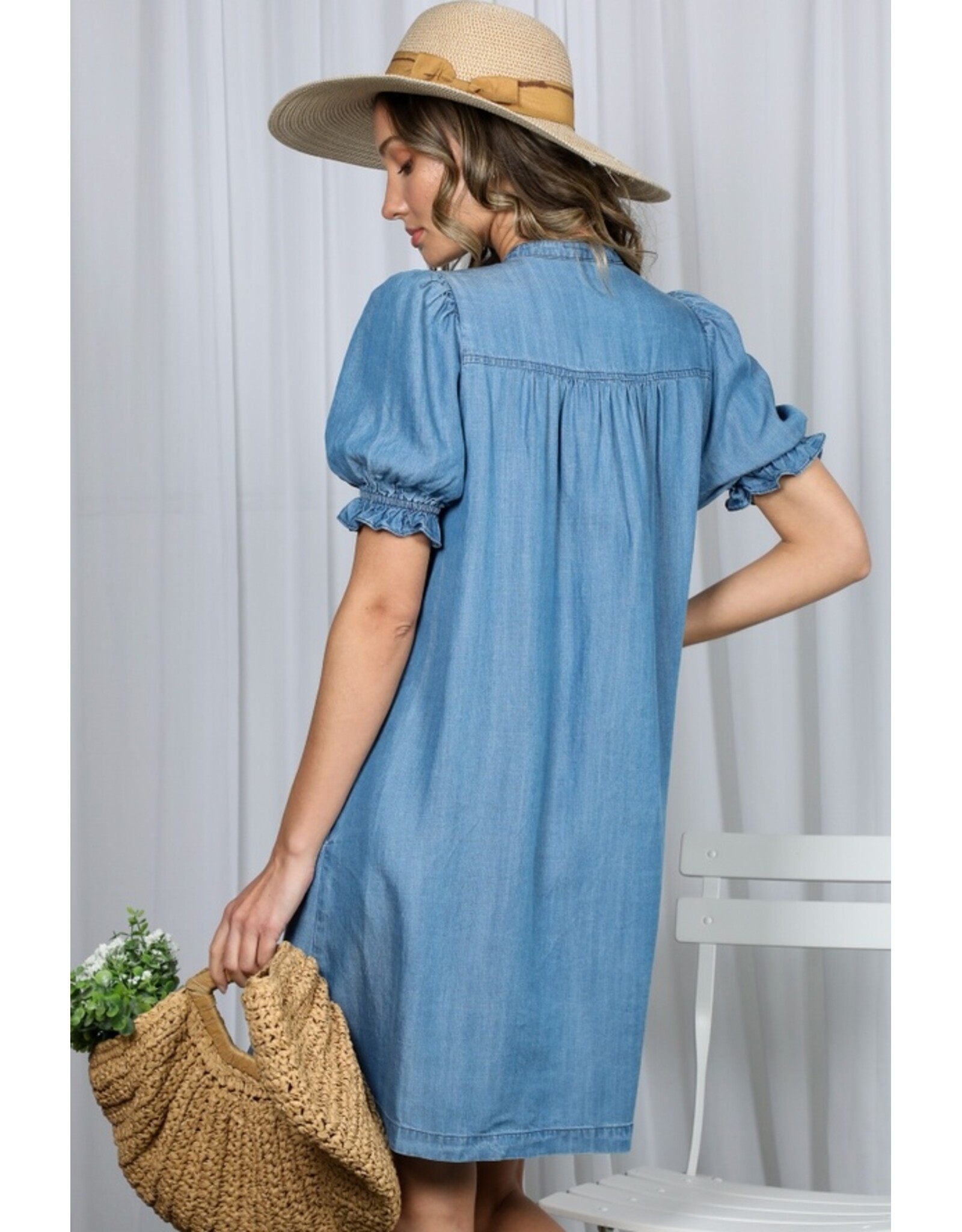 Natallie Ruffle Detail Tencel Dress