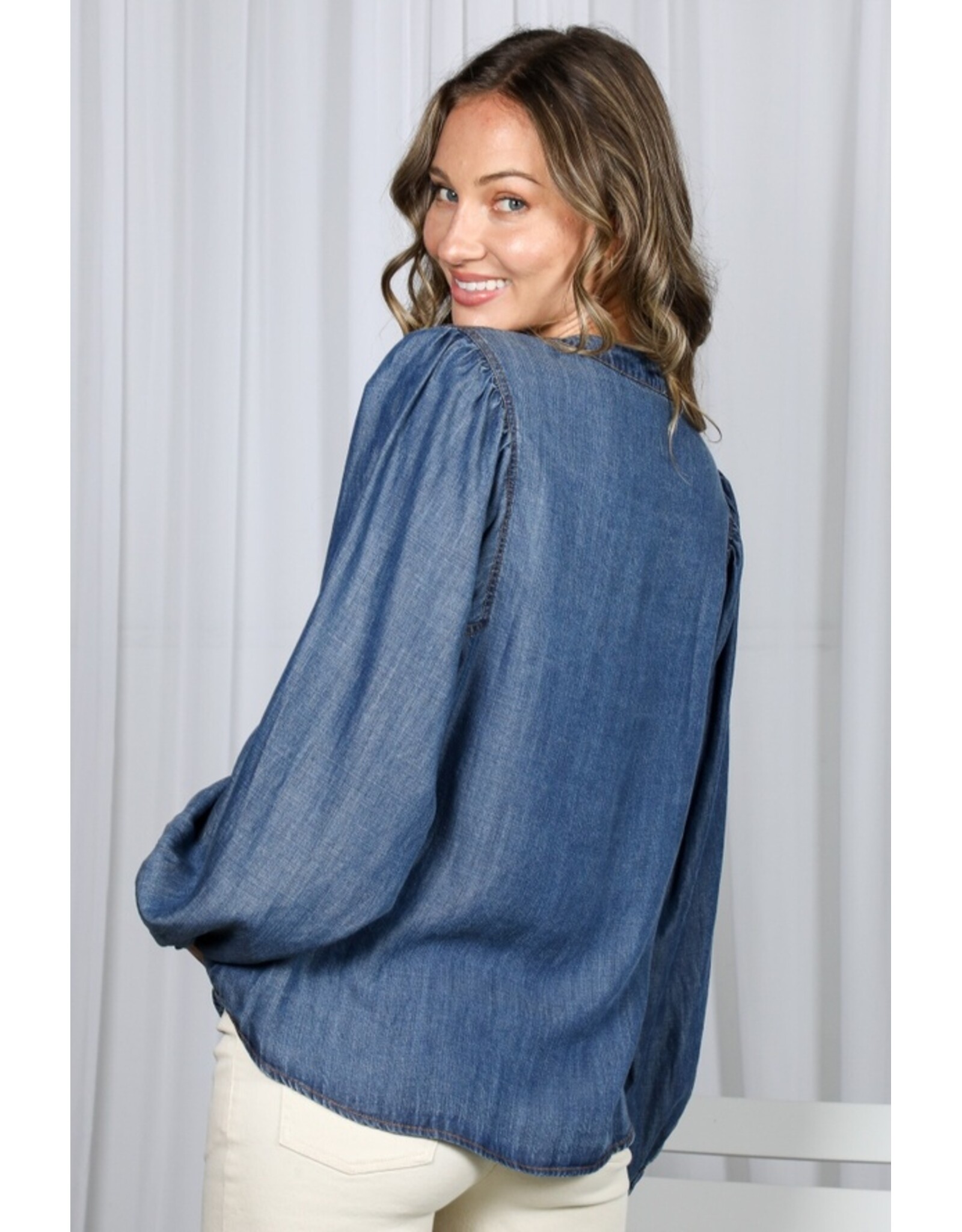 Nanette Tencel Denim Long Sleeve Shirt
