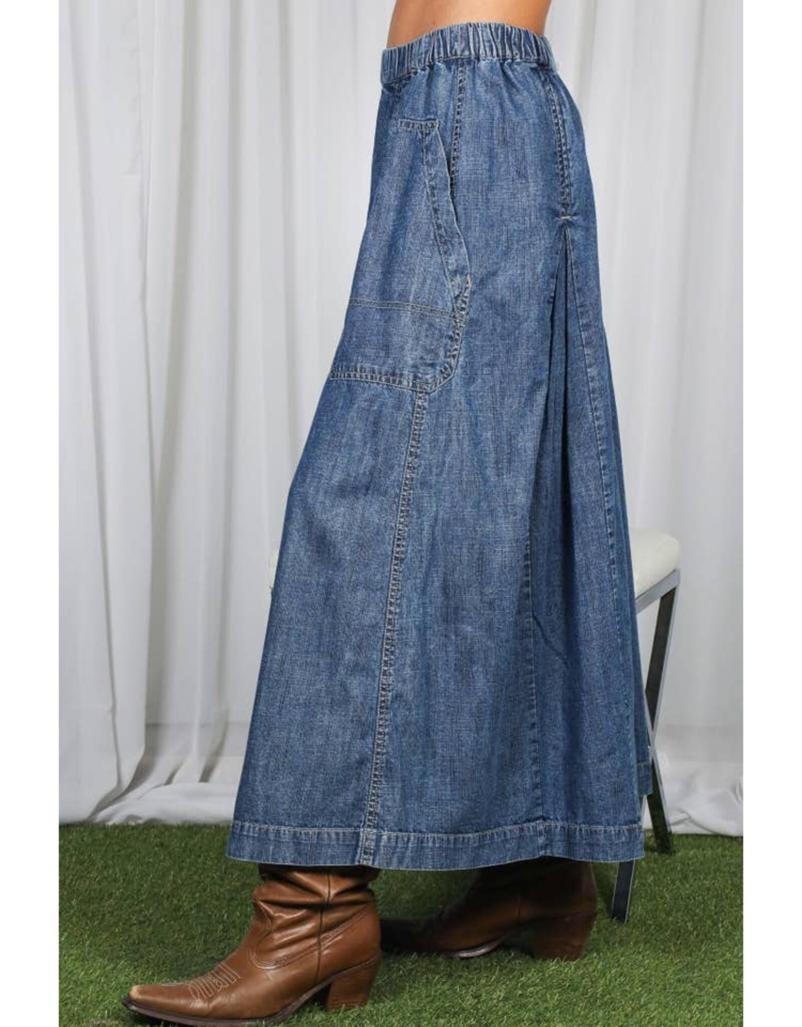 Nelly Tencel Denim Split Leg Pant