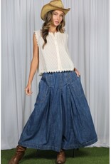 Nelly Tencel Denim Split Leg Pant