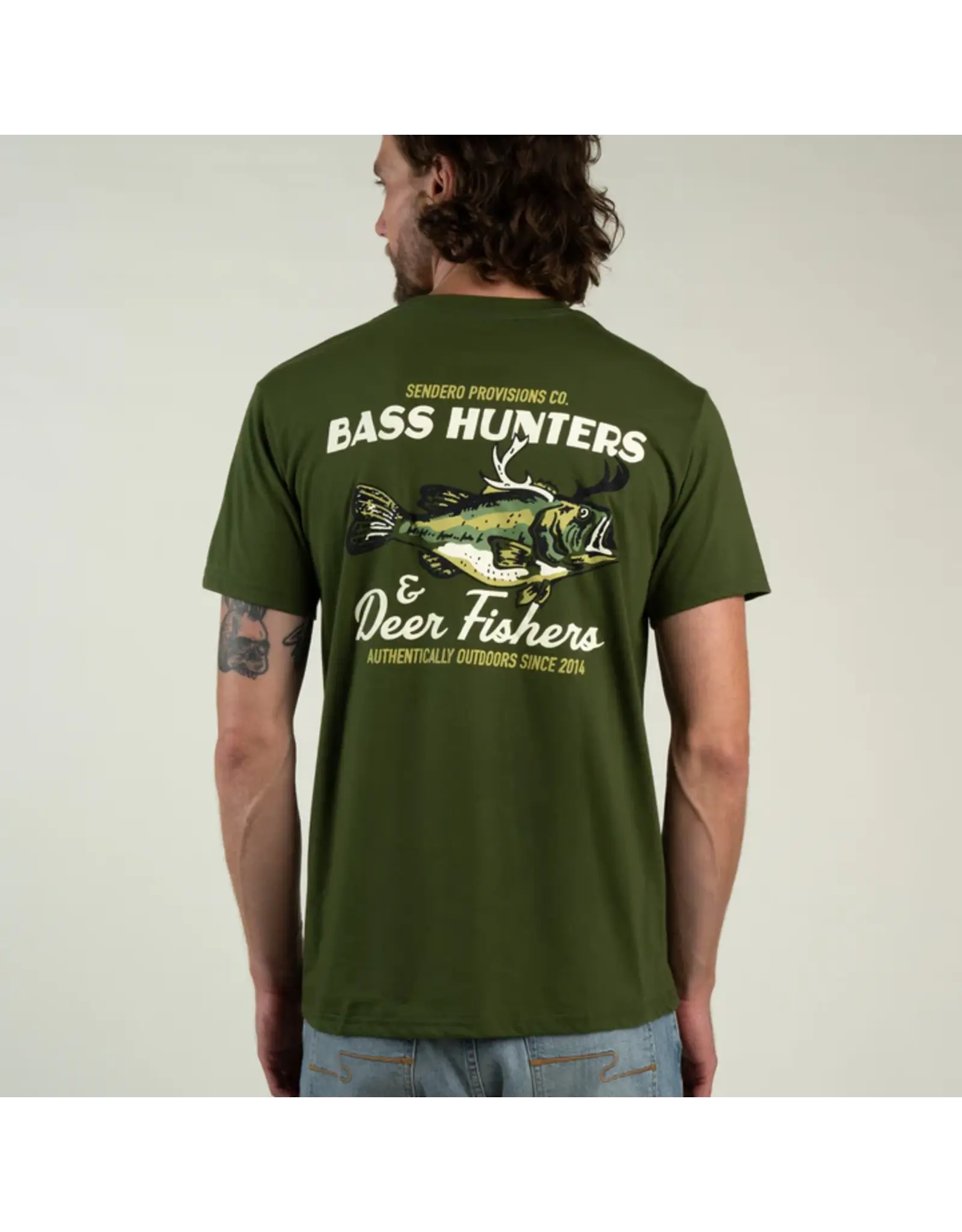Sendero Deer Fishers T-Shirt Army Green