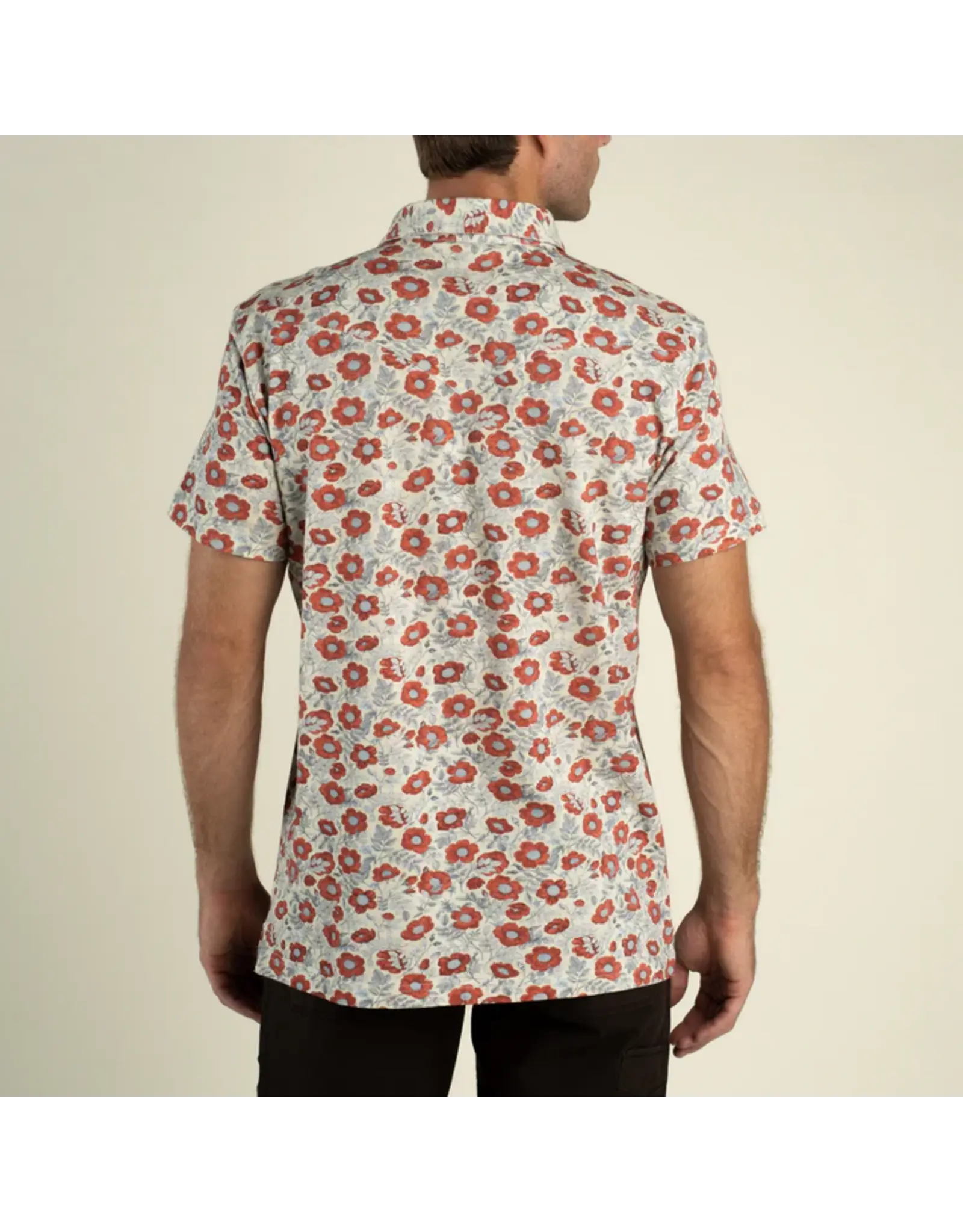 Sendero Cantina Pique Polo Short Sleeve Shirt Desert Floral Rosado