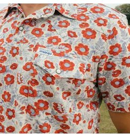 Sendero Cantina Pique Polo Short Sleeve Shirt Desert Floral Rosado