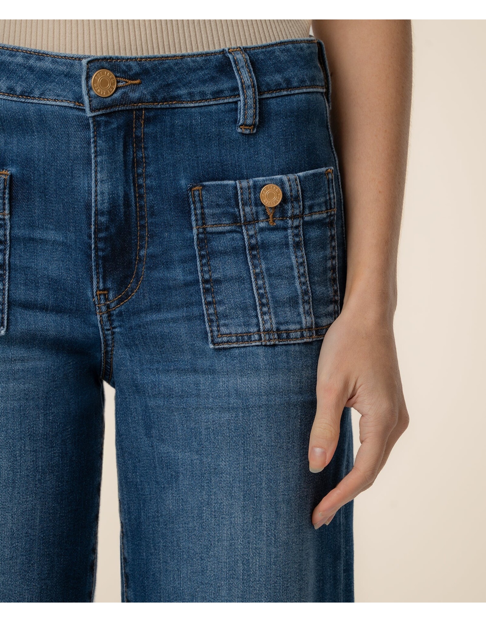 Kut from the Kloth / STS Blue KUT Meg High Rise Front Pocket Wide Leg Resolution Wash