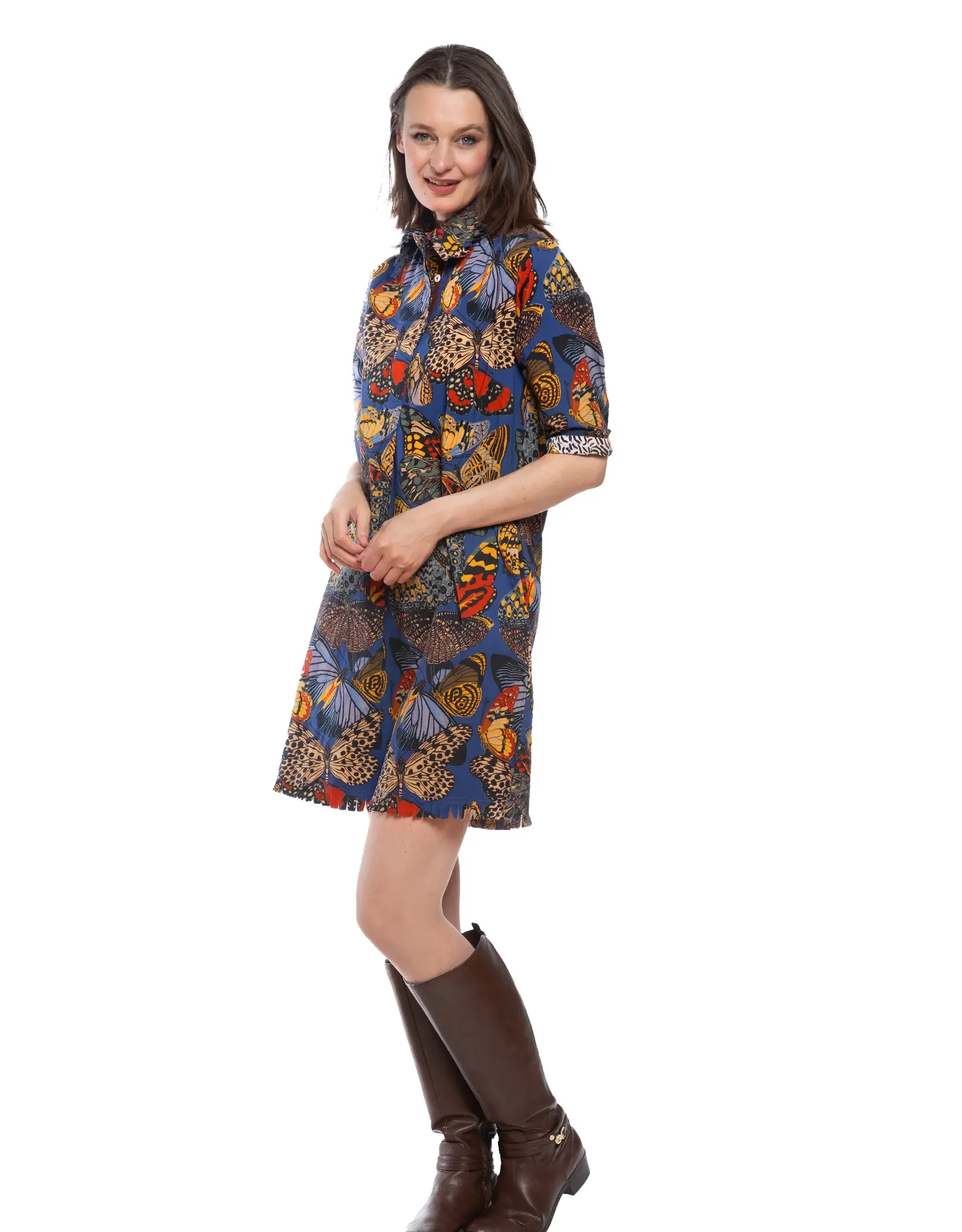 Dizzy Lizzie  Chatham Blue Butterflies Dress
