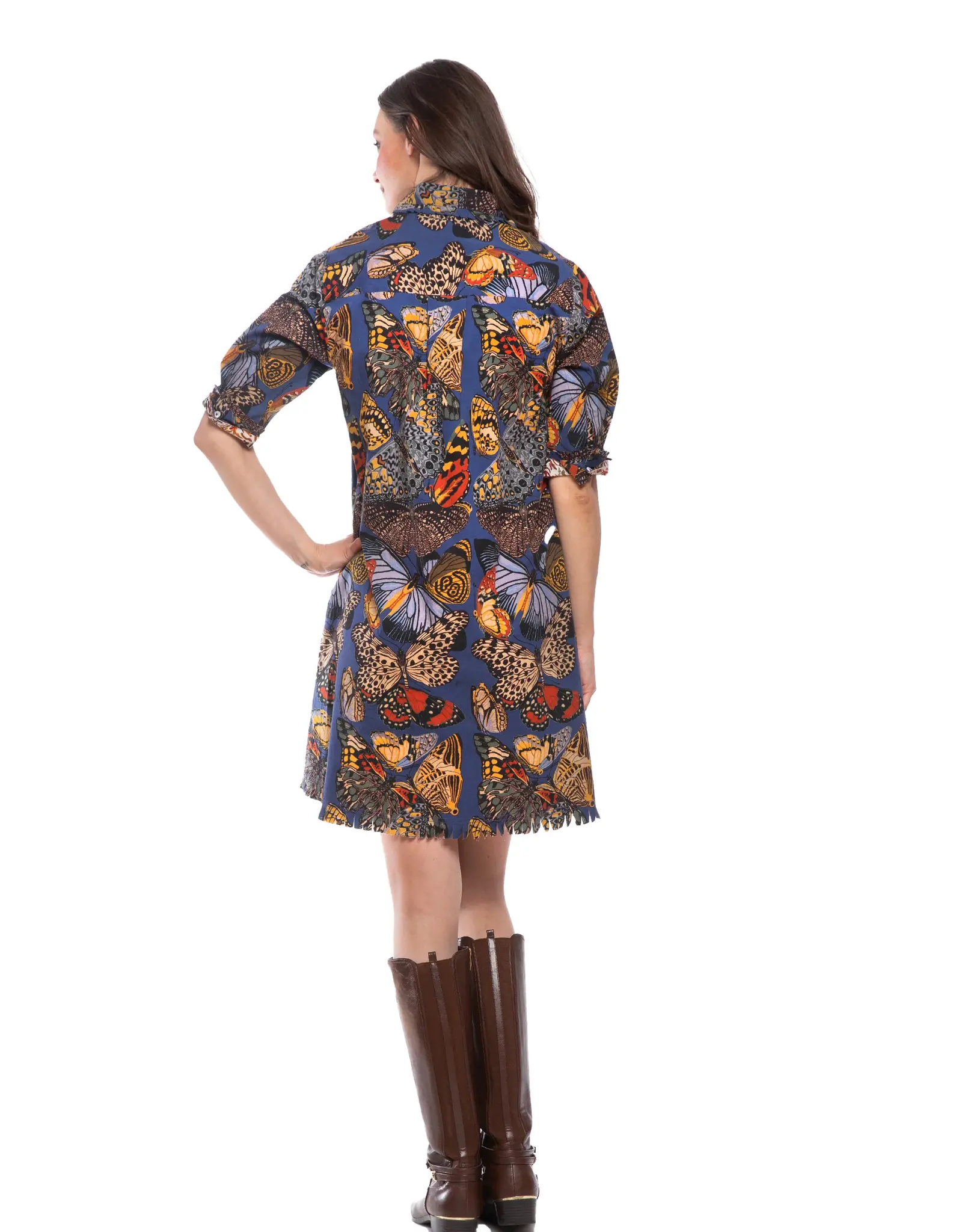Dizzy Lizzie  Chatham Blue Butterflies Dress