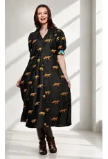 Dizzy Lizzie Montauk Dress Black Embroidered Cheetahs