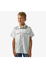 Burlebo Burlebo Youth Performance Western Shirt Light Grey CDC