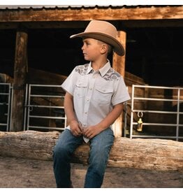 Burlebo Burlebo Youth Performance Western Shirt Light Grey CDC